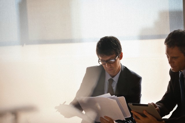 Businessmen working together