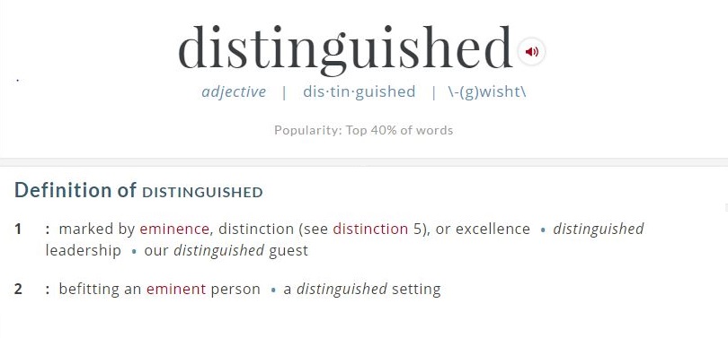 distinguished definition