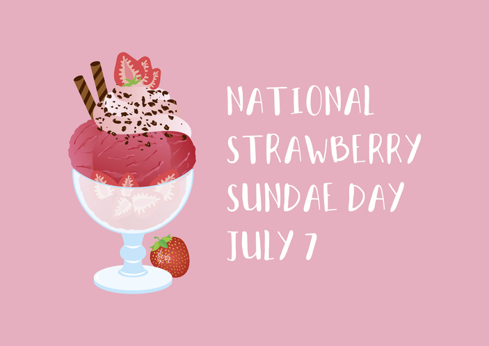 National Strawberry Sundae Day vector